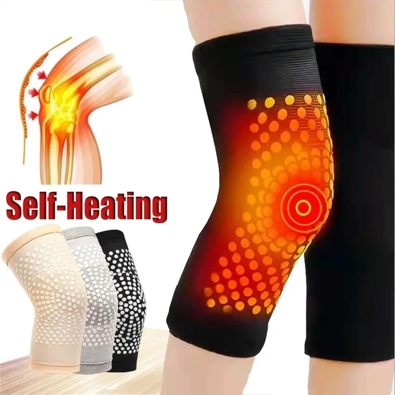 Ay Tsao Lattice Constant Temperature Self-Heating Warm Knee Pads Joint Pain Relief Injury Recovery Breathable Elastic Leg Sleeve