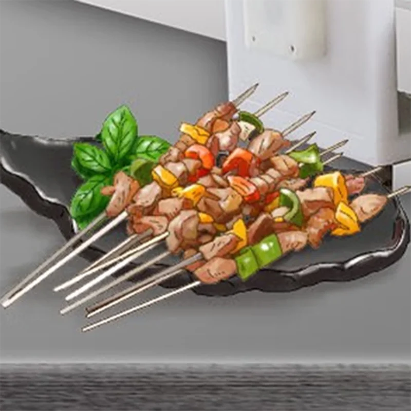 Commercial Electric Automatic Steel Barbecue Food Fried Chicken Shashlik Mutton Meat Skewers Making Machine