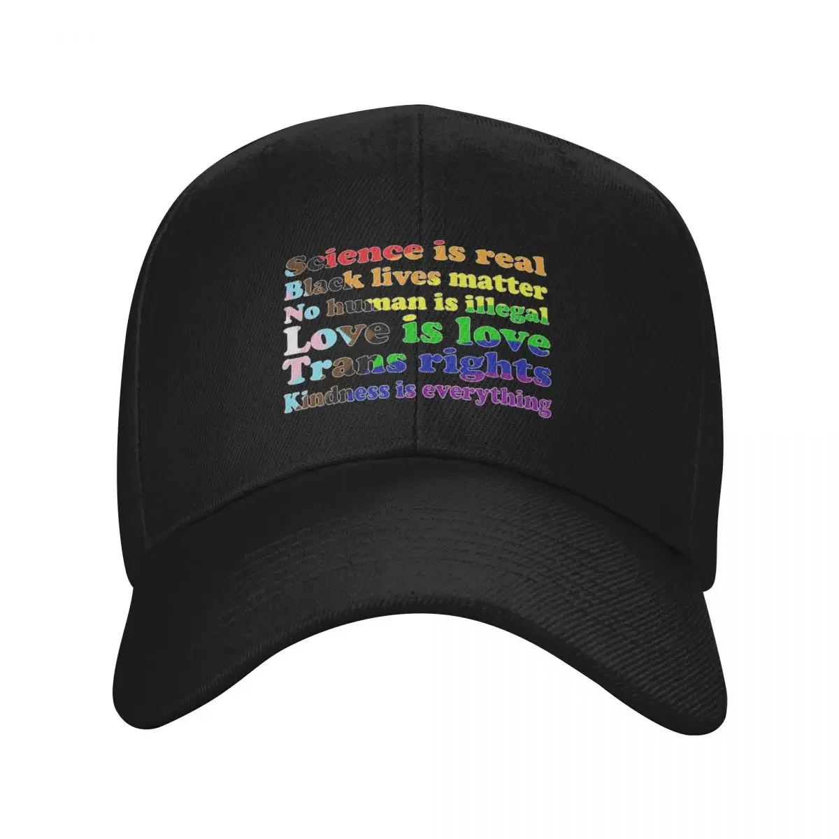 

Progress Pride Flag Science is real Black lives matter Love is love Trans rights Baseball Cap hard hat Caps Women Men's