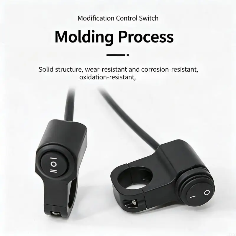 12V Motorcycle Handlebar Light Control Switches Set for 7/8 Inch Bars, Bar Mount Button Use with Metal Housing, Pack of 2 X37F