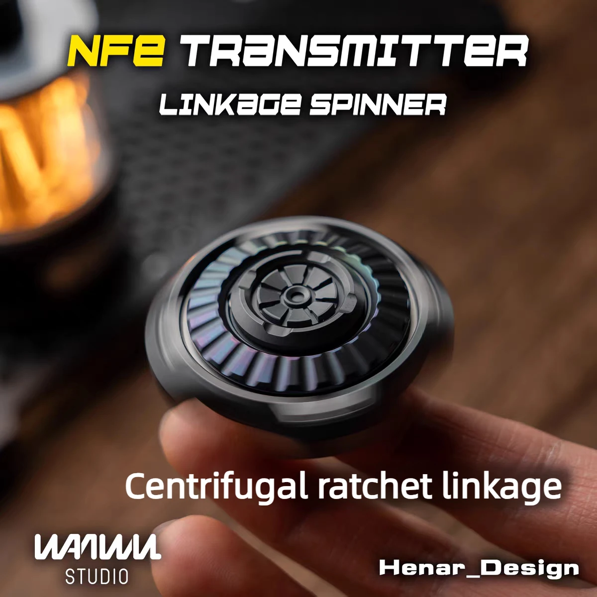 WANWU EDC Energy Tower Four-Leaf Mechanical Metal Centrifugal Ratchet Fidget Spinner Stress Relief Toy