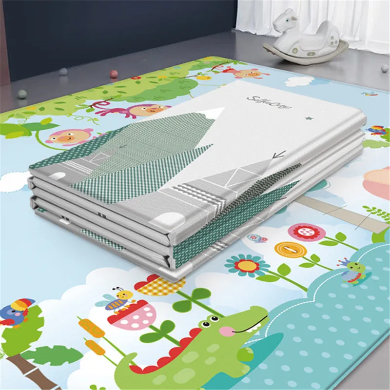 Alfombra de espuma plegable e impermeable de juego para bebé, esterilla acolchada para bebés, alfombra infantil de doble cara, para decoración de