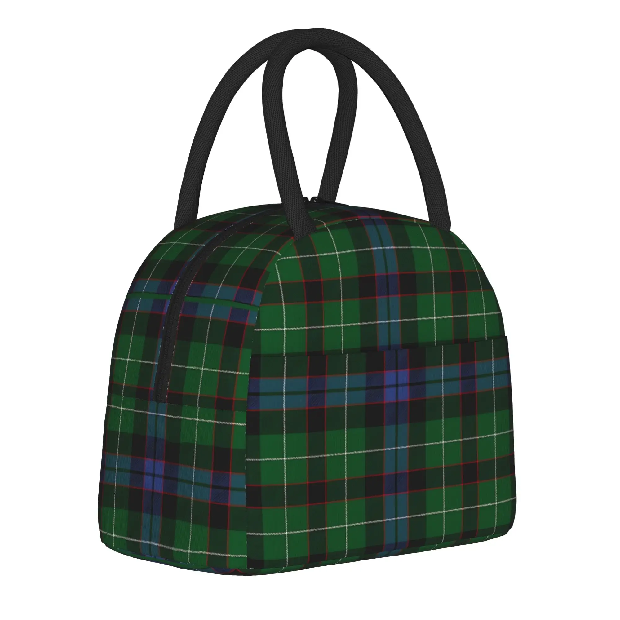 Green and Blue Tartan Plaid Tartan Insulated Lunch Bags High Capacity  Lunch Container Thermal Bag Tote Lunch Box College