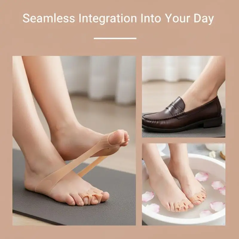 

Пара разделителей для пальцев ног с 3 отверстиями, ортопедические прокладки от вальгусной деформации, корректор для перекрещивающихся и молоткообразных пальцев, выпрямитель для педикюра