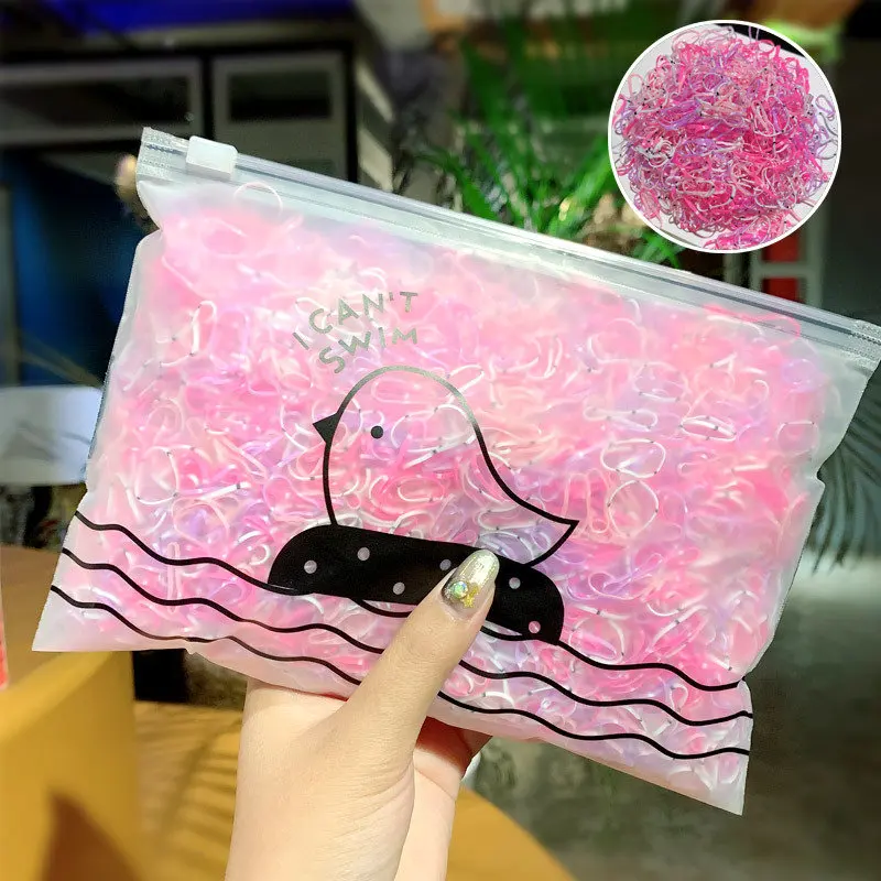 1000 teile/paket Kinder Bunte Kleine Einweg Gummibänder Gum Für Pferdeschwanz Halter Elastische Haarbänder Mode Haar Zubehör