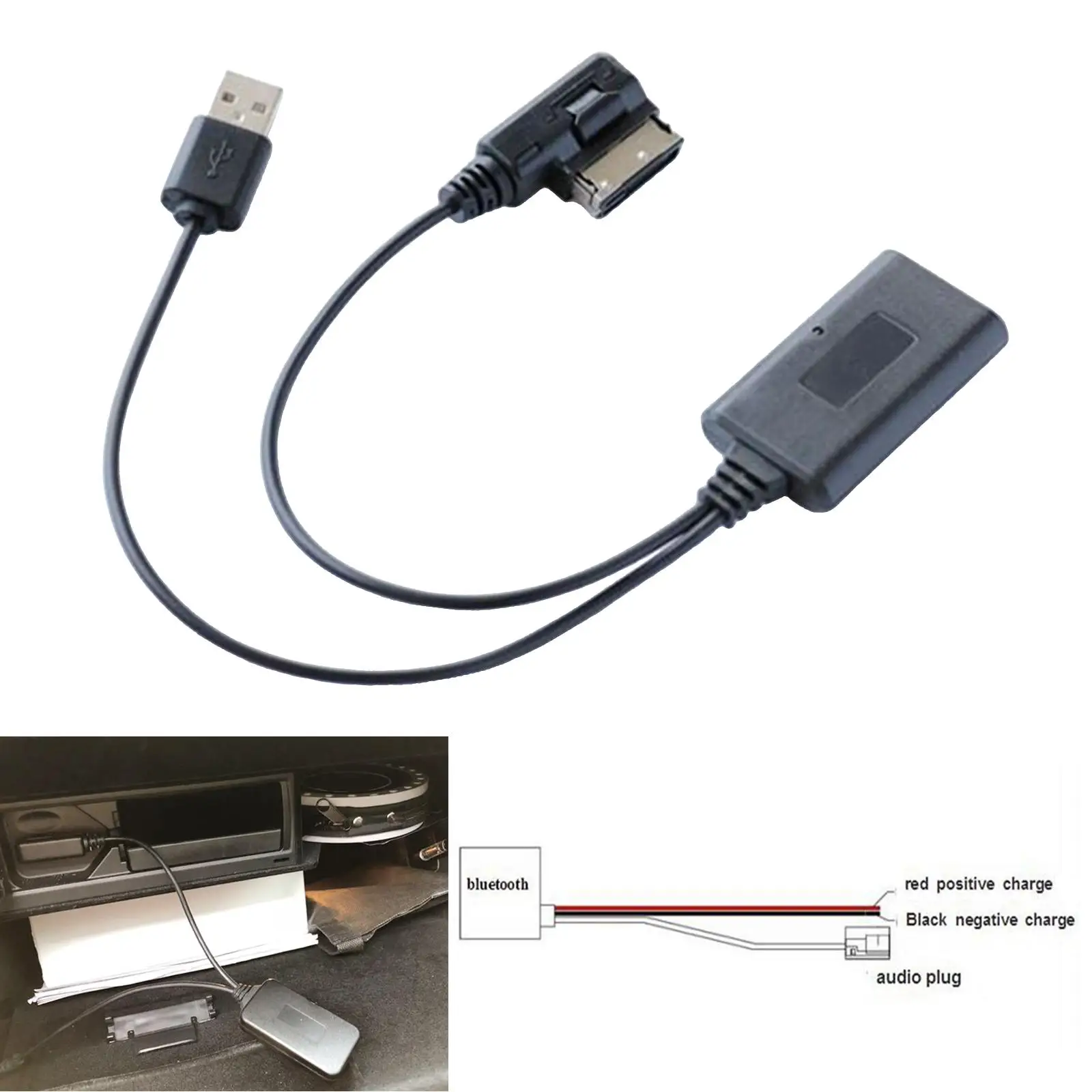 Wireless Car Audio Cable Adapter Bluetooth Interface Auto Parts for