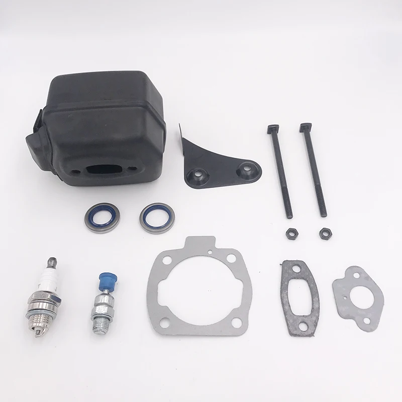 Imagem -02 - Hundure Silenciador Suporte Junta Vela de Ignição Válvula de Descompressão Kit Vedação Óleo Caber Husqvarna 55 50 51 55 Peças Motosserra