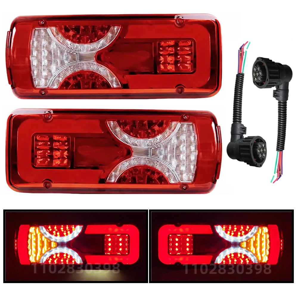 1Pc 24V LED Rear Headlight Tail Light For Scania Truck Taillight With 7Pin Connector OEM 1756751 1756754 2129985 Accessory Parts