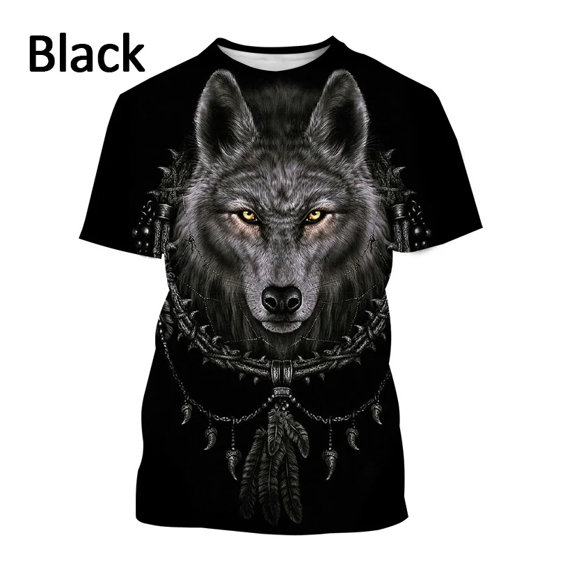 Hot Selling Animal Wolf and Fox Series 3D Printing T-shirt Fashion Personality Cool Street Casual Short-sleeved T-shirt