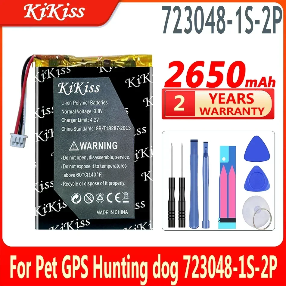 2650mAh KiKiss Powerful Battery 723048-1S-2P For Pet GPS Hunting dog 723048 compatibile con Tek 1.0