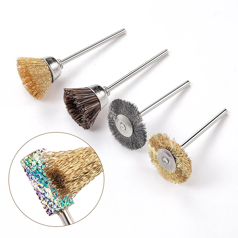 Brocas eléctricas para manicura, cepillo de limpieza de alambre de cobre de 3/32 pulgadas, accesorios para manicura, herramientas de arte de uñas, 1 unidad