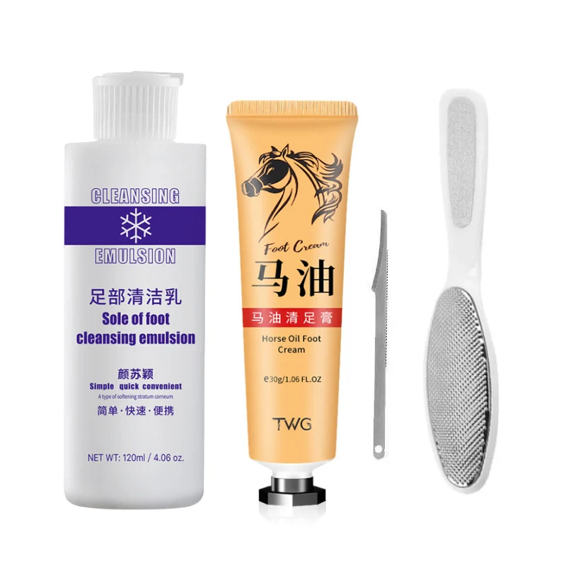 120ml Foot Exfoliator Softener Horse Oil Foot Cream 6 Seconds Remove Dead Skin Calluses Anti-Cracked Heel Enhancer Nail Pedicure