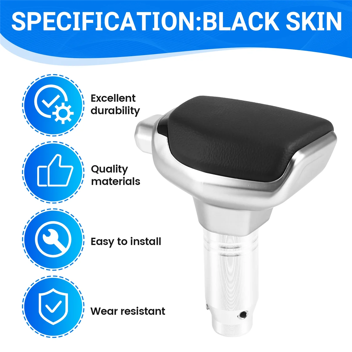 1 قطعة الجلد الأسود سيارة التحول رئيس التحول كرة اليد عبر الحدود والعتاد تعديل الملحقات لنيسان السيارات يخت (8 سلك) -T45C #6