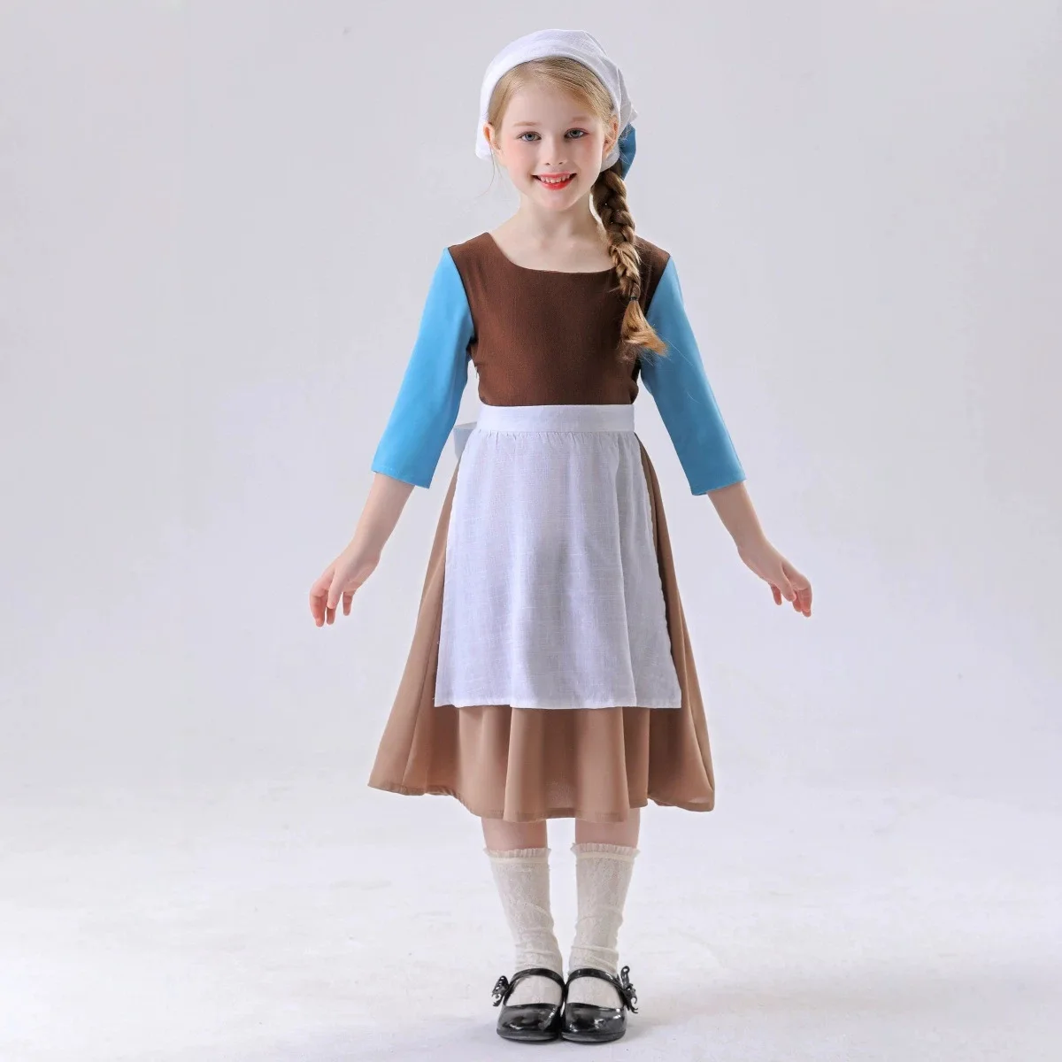 Halloween Children's New Cosplay Cinderella Maid Costume Country Style Little Girl Stage Performance Outfit Polyester Fiber