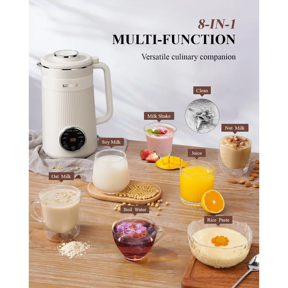 8-in-1 Nut Milk Blender, 32 oz homemade almond, oat, coconut, soy, plant-based milk, and non dairy beverages