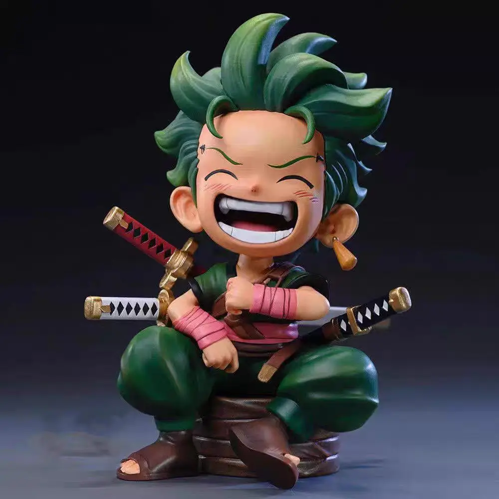 13cm One Piece Q-version Roronoa Solon Figurine Gaming Case Desktop Trendy Model Ornament Desktop Decoration Best Birthday Gift