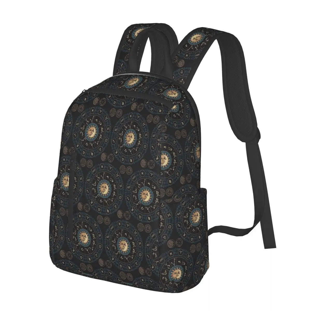 

Horoscope Wheel With Zodiac Signs 15 Student Backpack School Bag Hiking Travel Daypack for Men Women Bookbag Shoulder Bags