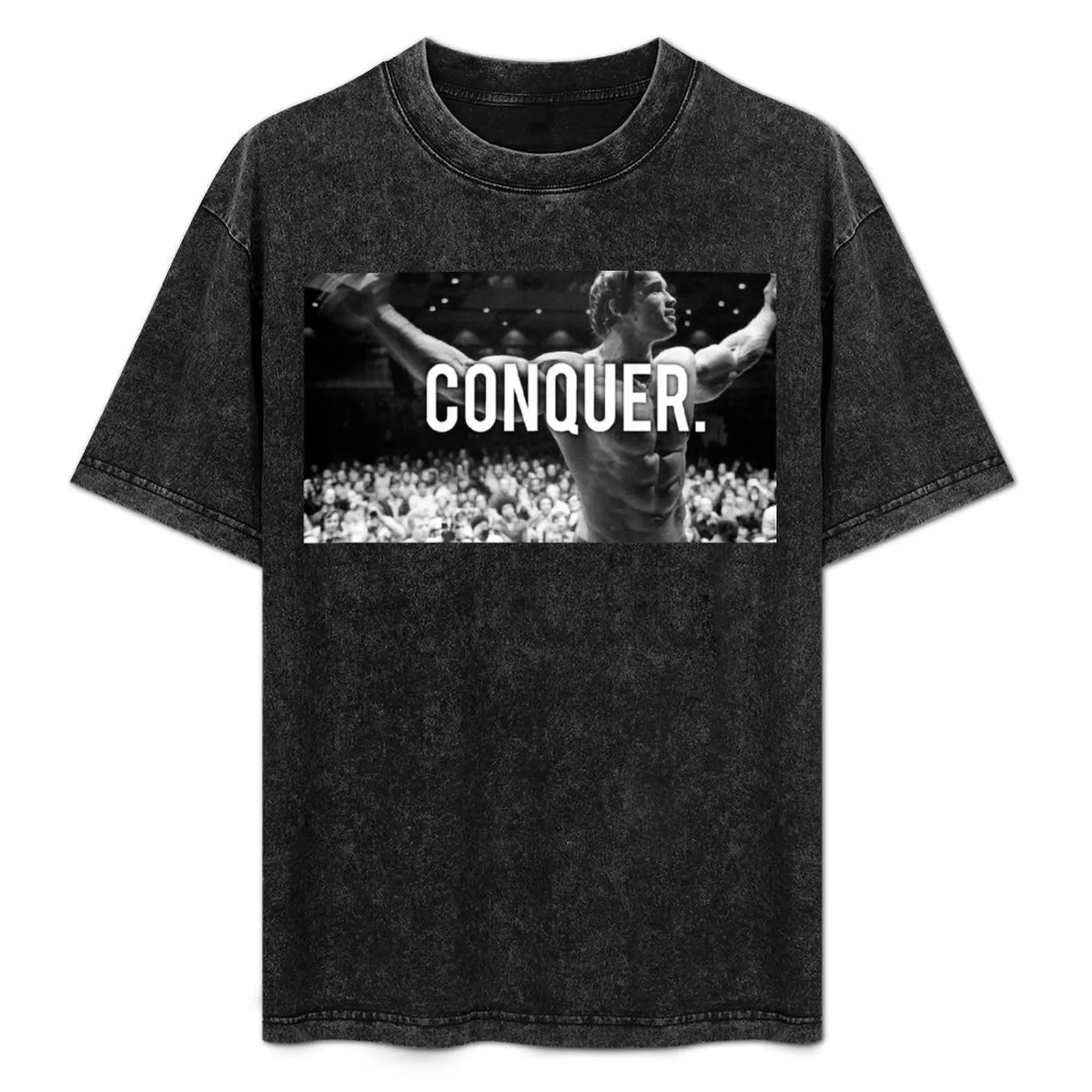

CONQUER (Arnold Poster) T-Shirt Athletic Fit Sports Short Sleeve Top