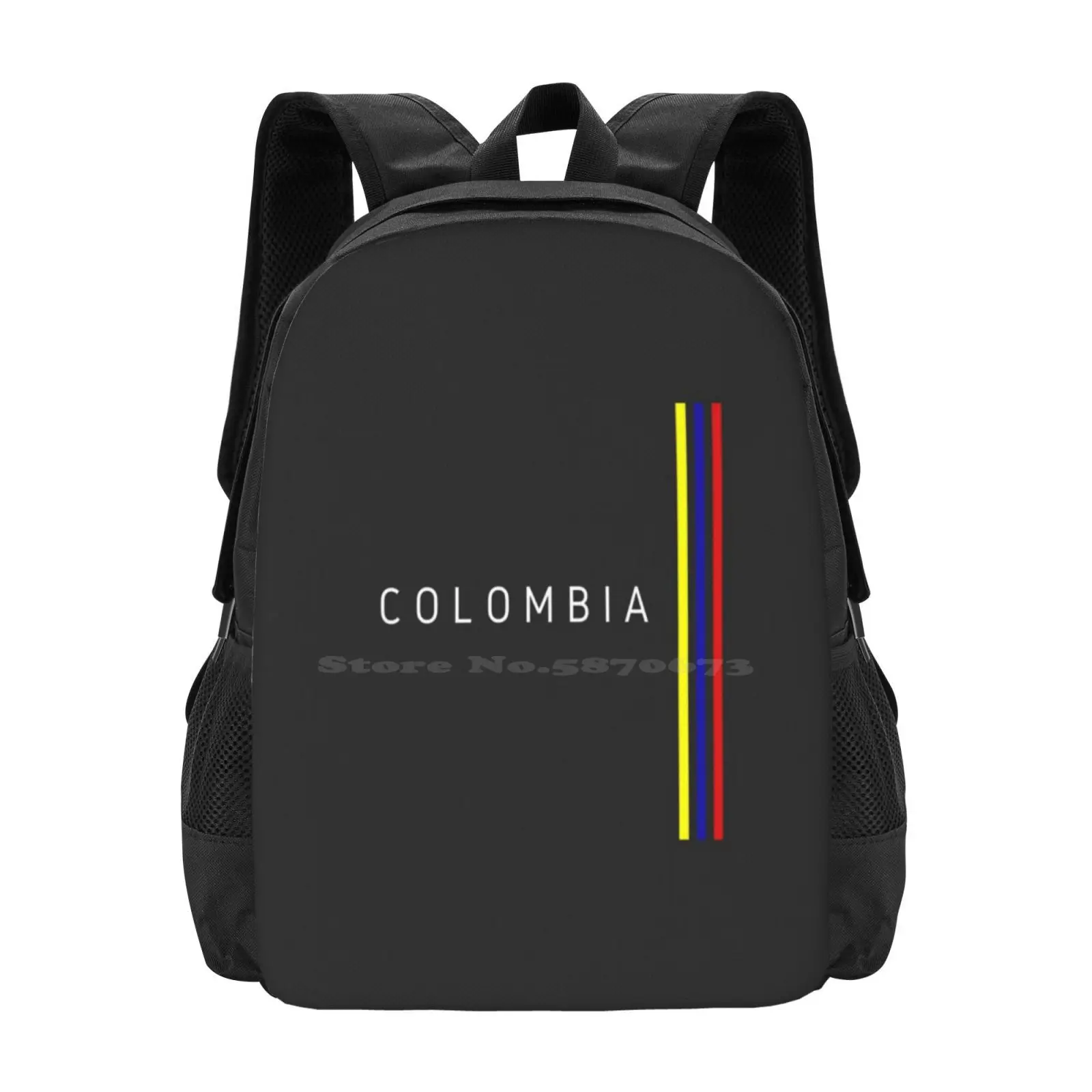 Colombia Flag Teen College Student Backpack Pattern Design Bags Bogota Medellin Colombia I Love You Colombia Fun Colombia