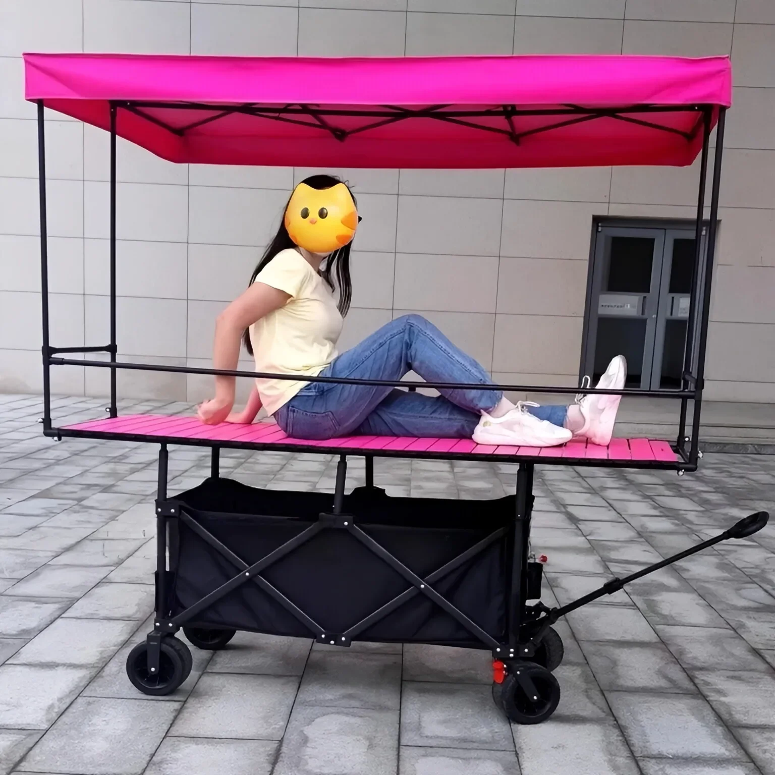 

Grand chariot d'auvent pliable et résistant à la pluie, élévateur de stand de table