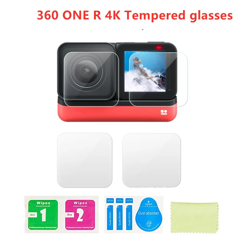 9H Hd Tempered Glass Film For Insta 360 One R Rs  Lcd Screen Protector Lens Cover For Insta360 4K 1 Inch Camera Accessories