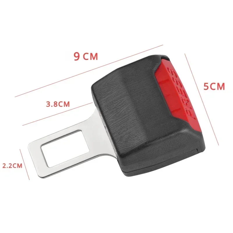 2Pcs Car Seat Belt Clip Extender Safety Seatbelt Lock Buckle Plug Thick Insert Socket Extender Safety Buckle Car Accessories