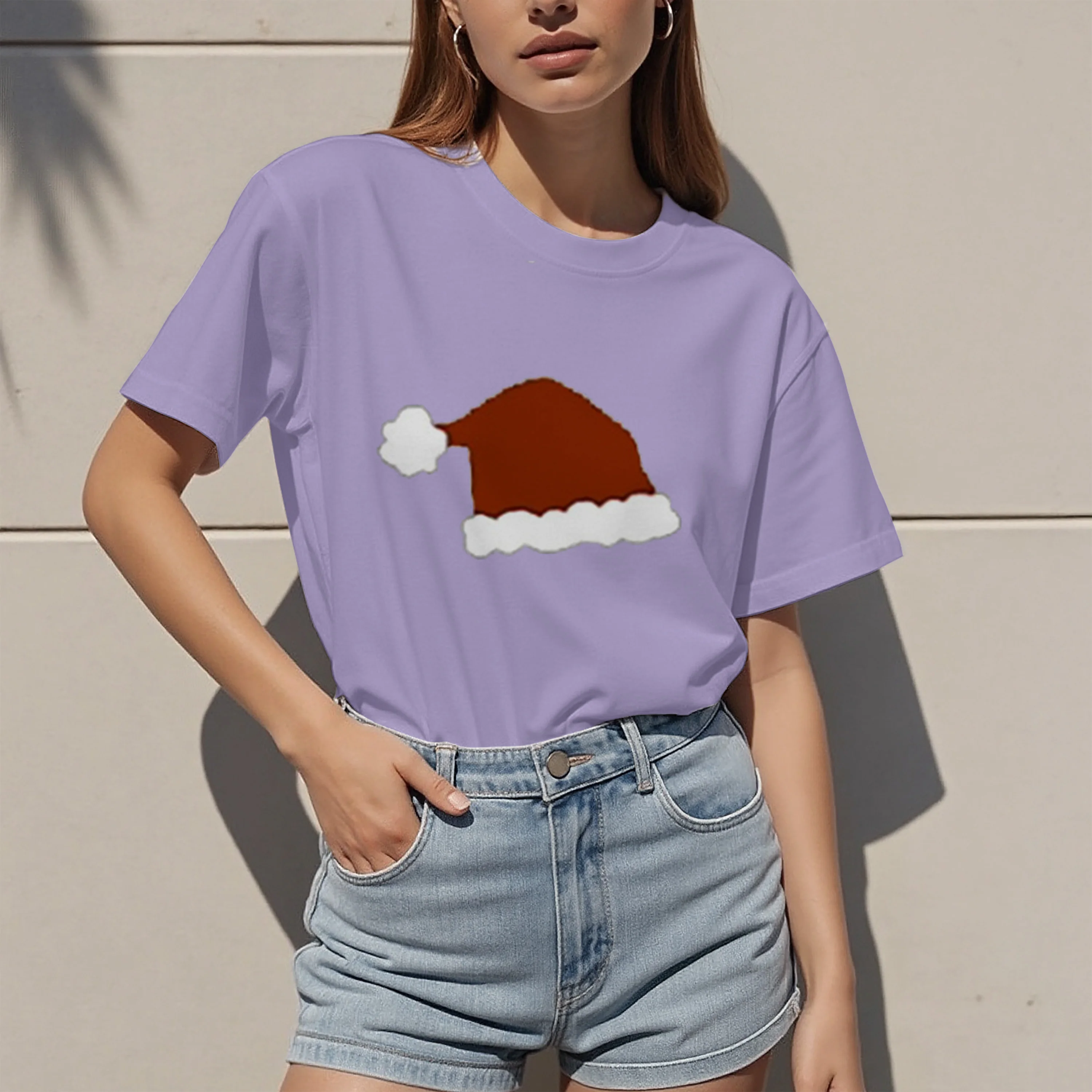 여성용 통기성 폴리에스터 반팔 티셔츠, 클래식한 디자인, 출퇴근이나 데이트에 착용하기 쉽습니다.