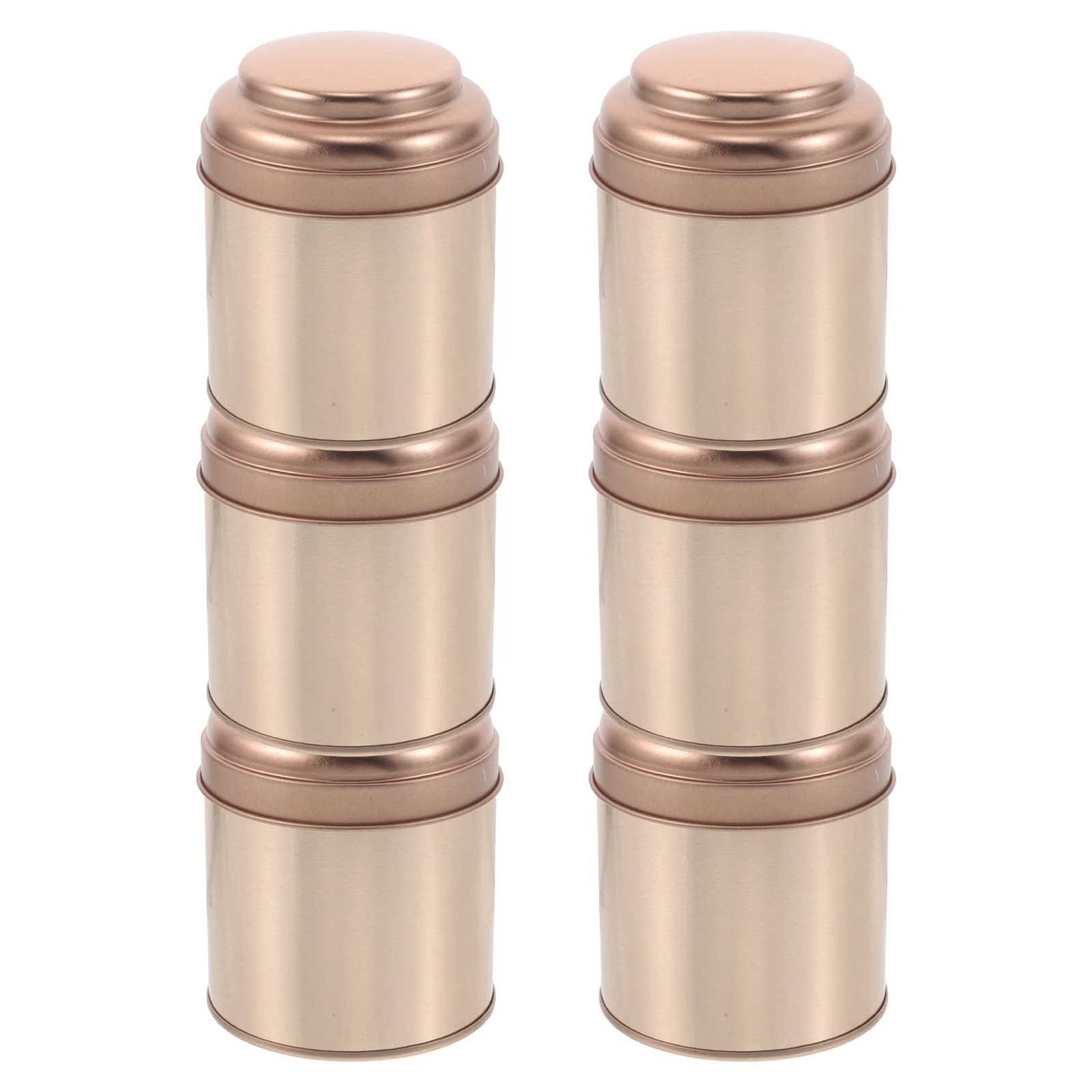 

6Pcs Metal Round Tea Tin Canister Airtight Storage Containers for Loose Leaf Tea Coffee Sugar Spice Kitchen Use