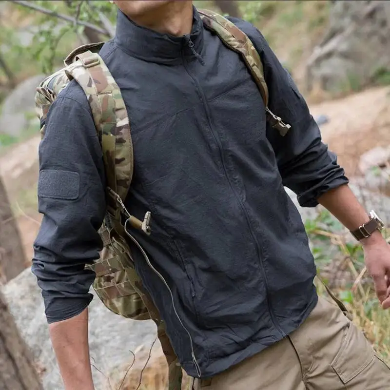 

Mens Sun Protective Clothing Tactical Skin Windbreaker Coat Summer Thin Breathable Quick Dry Outdoor Hiking Sports Jacket