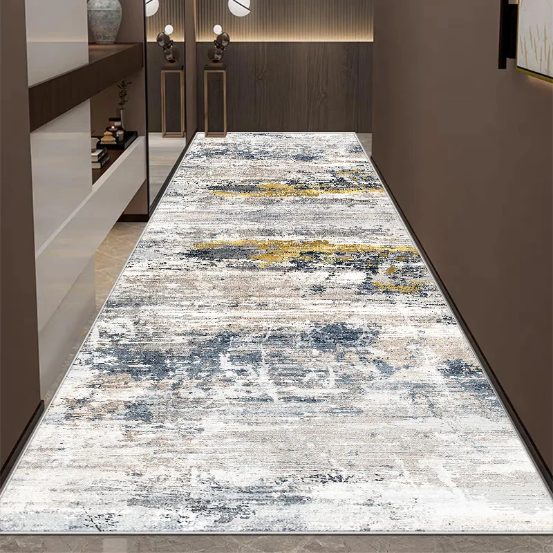Nordic Abstract Long Corridor Carpet Non-slip Hallway Area Rugs Hotel Passageway Runners Washable Porch Entry Doormat Easy Clean