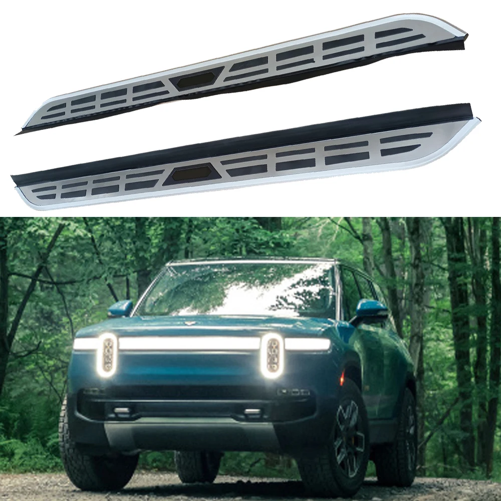 2PCS Fixed Running Board Fits for Rivian R1S 2022 2023 2024 Nerf Bar Side Step pedals