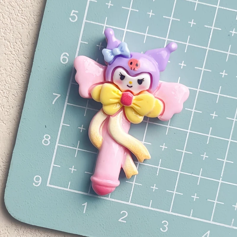 6Pcs New Kawaii large size Cartoon fairy Magic wand animal Kitten Resin Flat Back Scrapbook DIY Bow Decor Accessories Crafts A27
