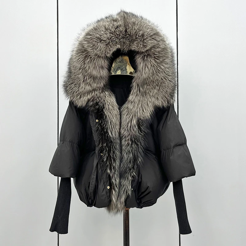 

2023 Fashion New Winter Real Fox Fur Collar Hooded Thick Women Warm Coat 90% Goose Down Jacket Luxury Outwear New Female Coat