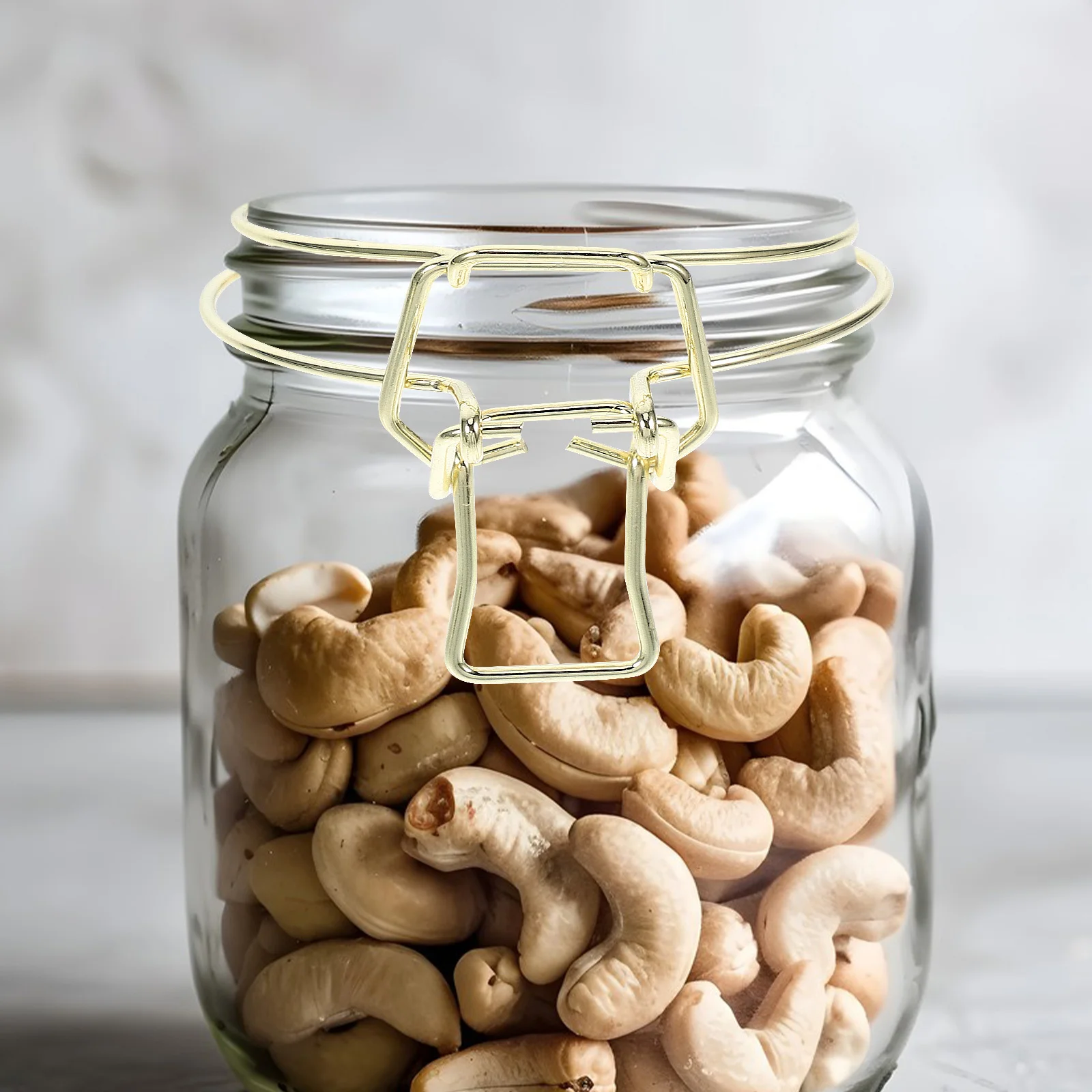 3 قطعة جرة تخزين سلك المشبك الفولاذ المقاوم للصدأ الذهب إنهاء محكم ختم قفل مشبك ميسون الزجاج الحاويات استبدال الأسلاك