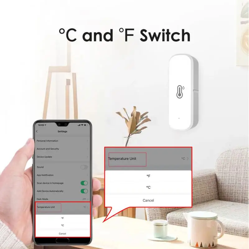 Tuya Smart Zigbee Temperature And Humidity Sensor Indoor Thermometer For Home Work With Alexa Home Assistant