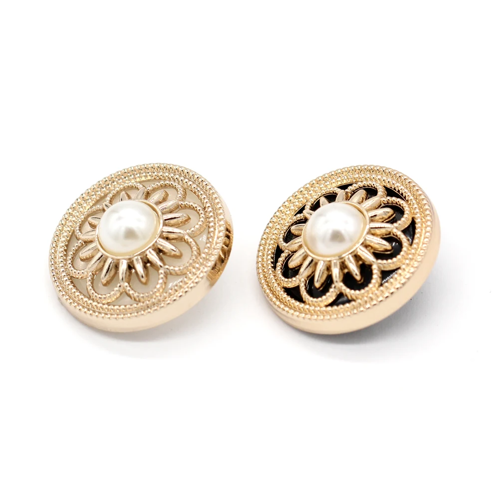 EQUBO 6 Stuks 18/23/25mm Ronde Bloem Holle Metalen Schacht Knoppen voor Kleding Vintage Vrouwen Jas trui Jas Truien DIY Ambachten