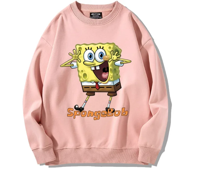 2025 New SpongeBob SquarePants Big Star Crab Boss Octopus Brother Printed Couple Autumn/Winter Versatile Cute Clothes