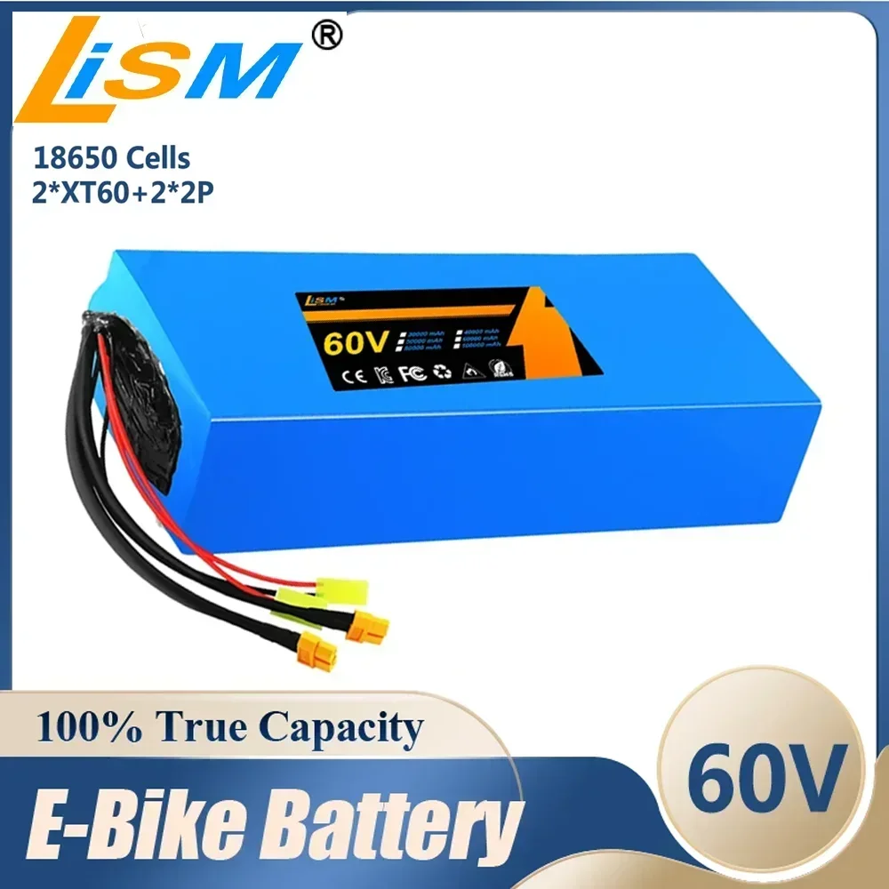 100% true capacity 60V 16S5P 20Ah Lithium ion Battery Battery 60V 1800W Battery Free delivery18650