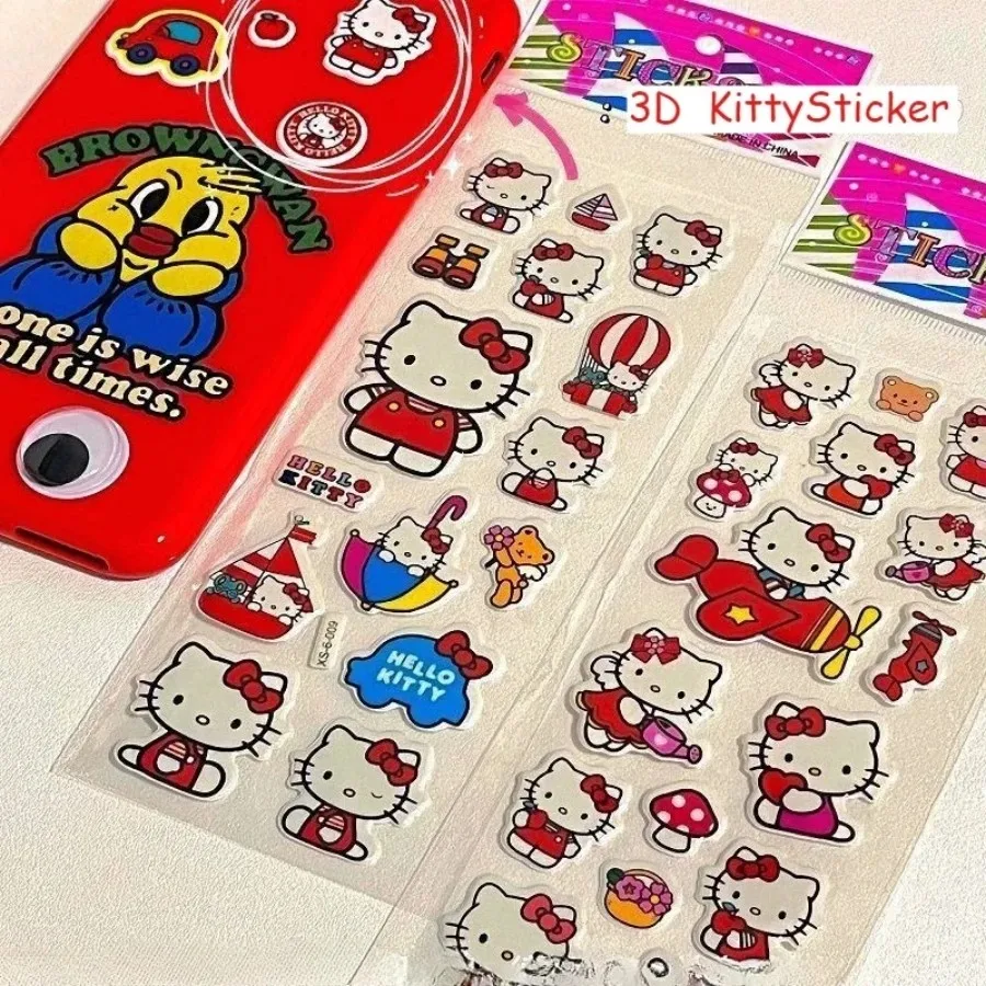 

@ New Sanrio Three-Dimensional Water Shaking Flashing Refrigerator Hello Kitty Laptop/Phone Case & Children's Stickers for Kids