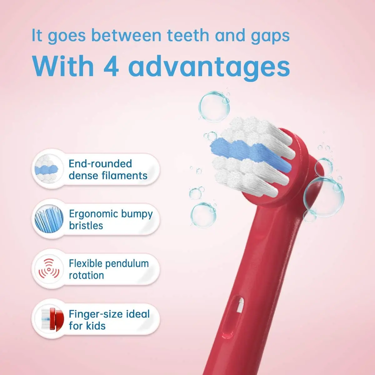 Electric Toothbrush Replacement Heads Compatible with Kids Oral B Braun Soft Bristles and Small Brush Heads for Sensitive Teeth