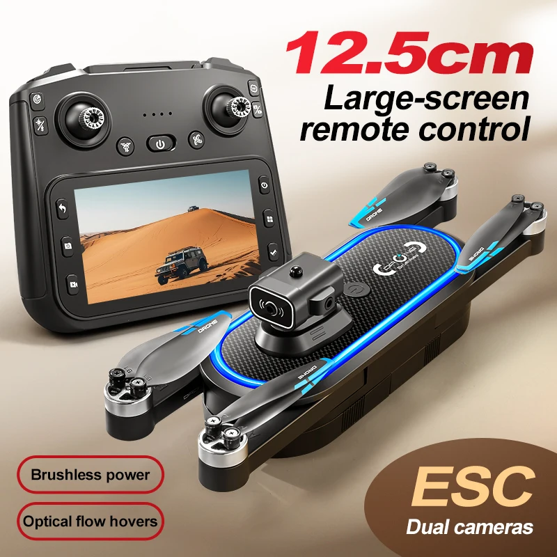 2025 S186 Drohne, professionell, 4K HD, Dual-Kamera, Fotografie, bürstenlos, faltbar, 12,5 cm großer Bildschirm, RC-Quadcopter, Jungenspielzeug, Geschenke