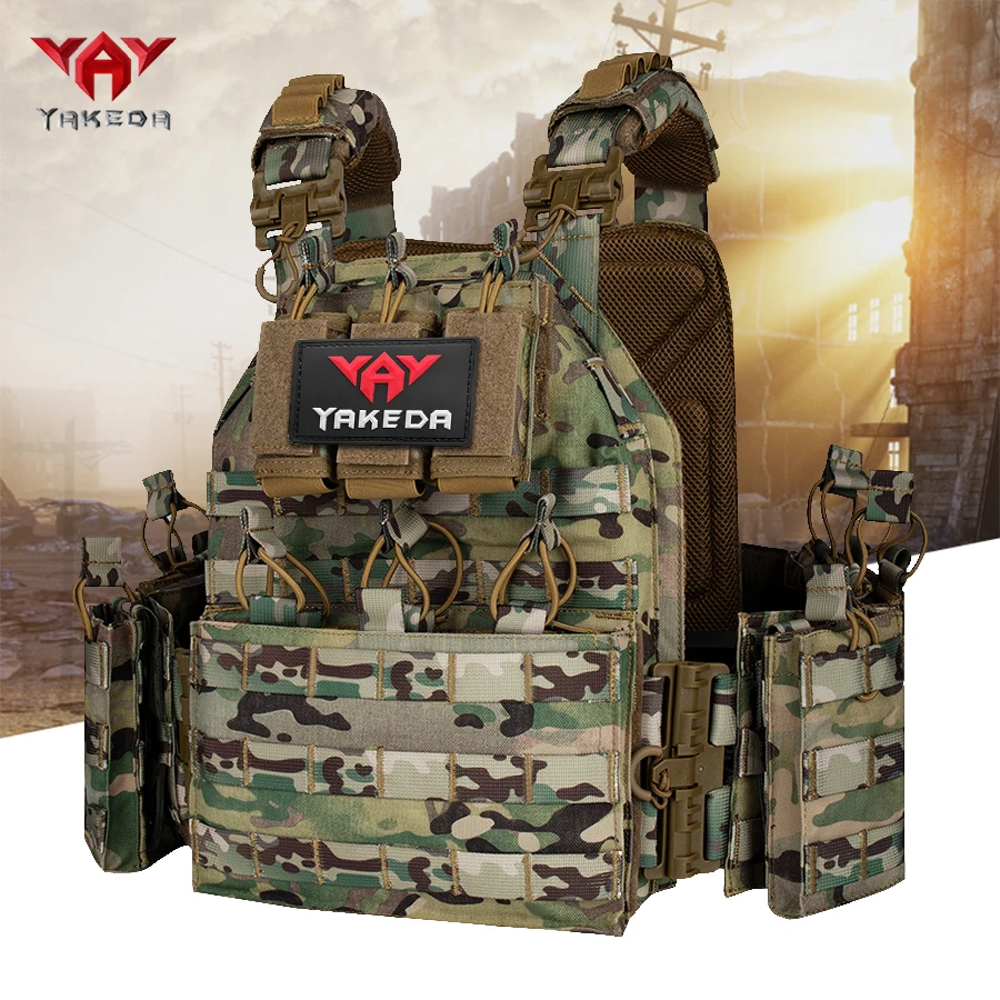 

YAKEDA Vest with Quick Release Shoulder & Waist, Multi-Pocket Design for Outdoor Survival Gear, 1000D Polyester