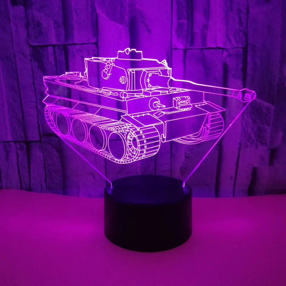 Nighdn Tank Nachtlampje Voor Kinderen Led Optische Illusie Nachtlampje Slaapkamer Bedlampje Kerst Birtday Cadeau Speelgoed Voor Jongens