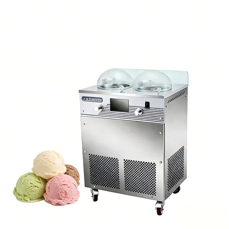 Italian Commercial Two-Flavors Soft Serve Ice Cream Machine All in One Gelato Freshness Machine