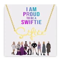 Stainless Steel Necklace Swiftie Signature Gold Plated Color Jewelry Concert Accessories Fan Girlfriend Surprised Gift