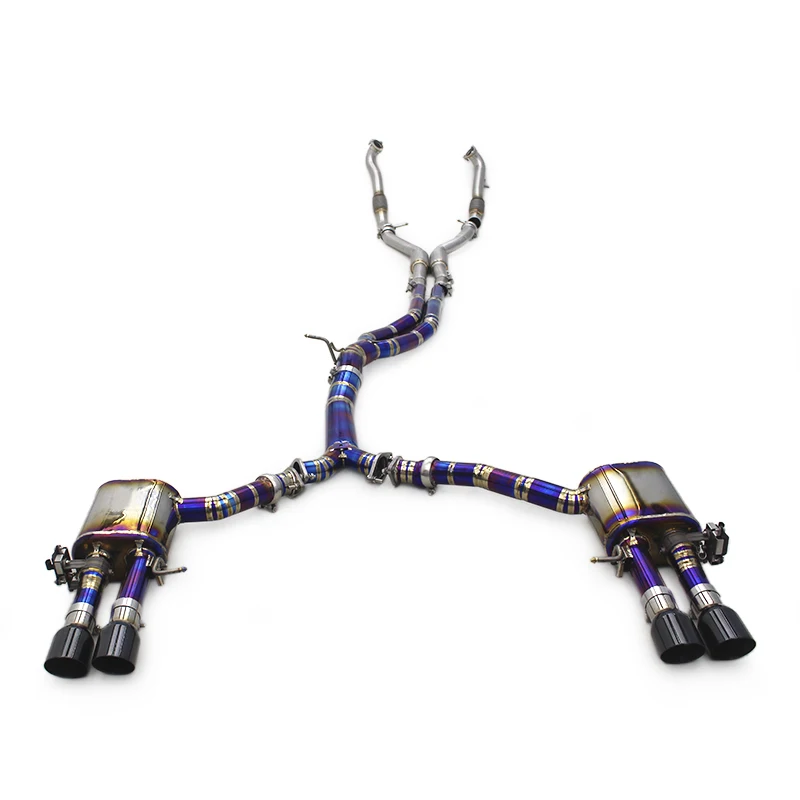 Yooking Catback Exhaust For Audi S4/S5 B9 3.0T 2019-2023 Escape Titanium Alloy Catback Exhaust With Electroplated Black Tips