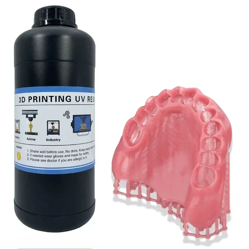

1pc Denture Resins Pink Color 3D Dentals Liquid Resins 405nm for DLP LCD Printer/ Flesh Color/Dentals Orthodontics