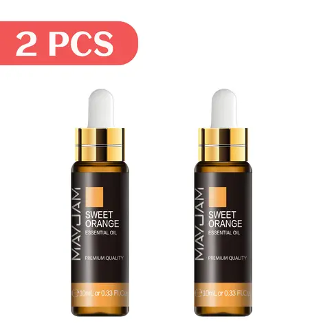 MAYJAM 2pcs 순수 에센셜 오일 (스포이드 포함) 스위트 오렌지 라벤더 재스민 유칼립투스 바닐라 샌달우드 카제푸트 베티버 세이지
