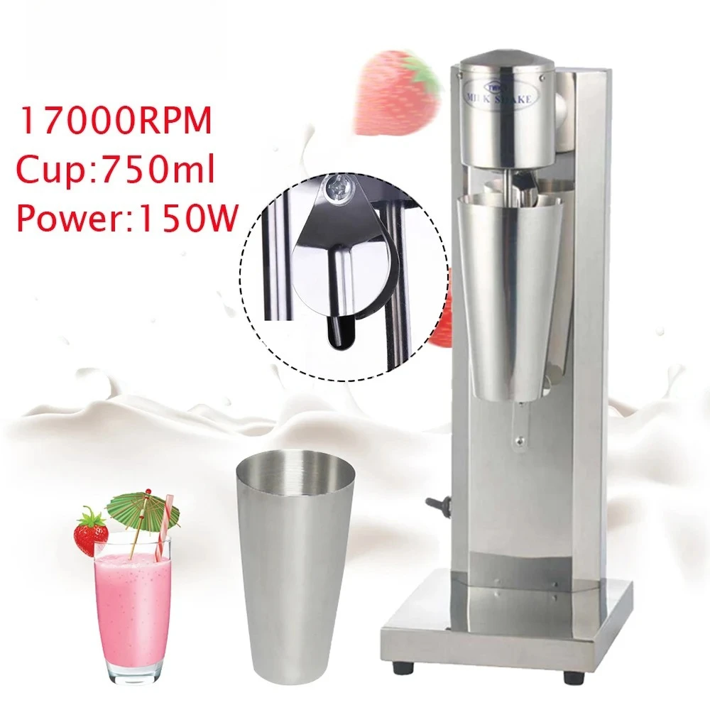 Commercial Stainless Steel Milkshake Machine 18000RPM High‑Speed Beverage Mixer for Bubble Tea & Milk Cream Stirring
