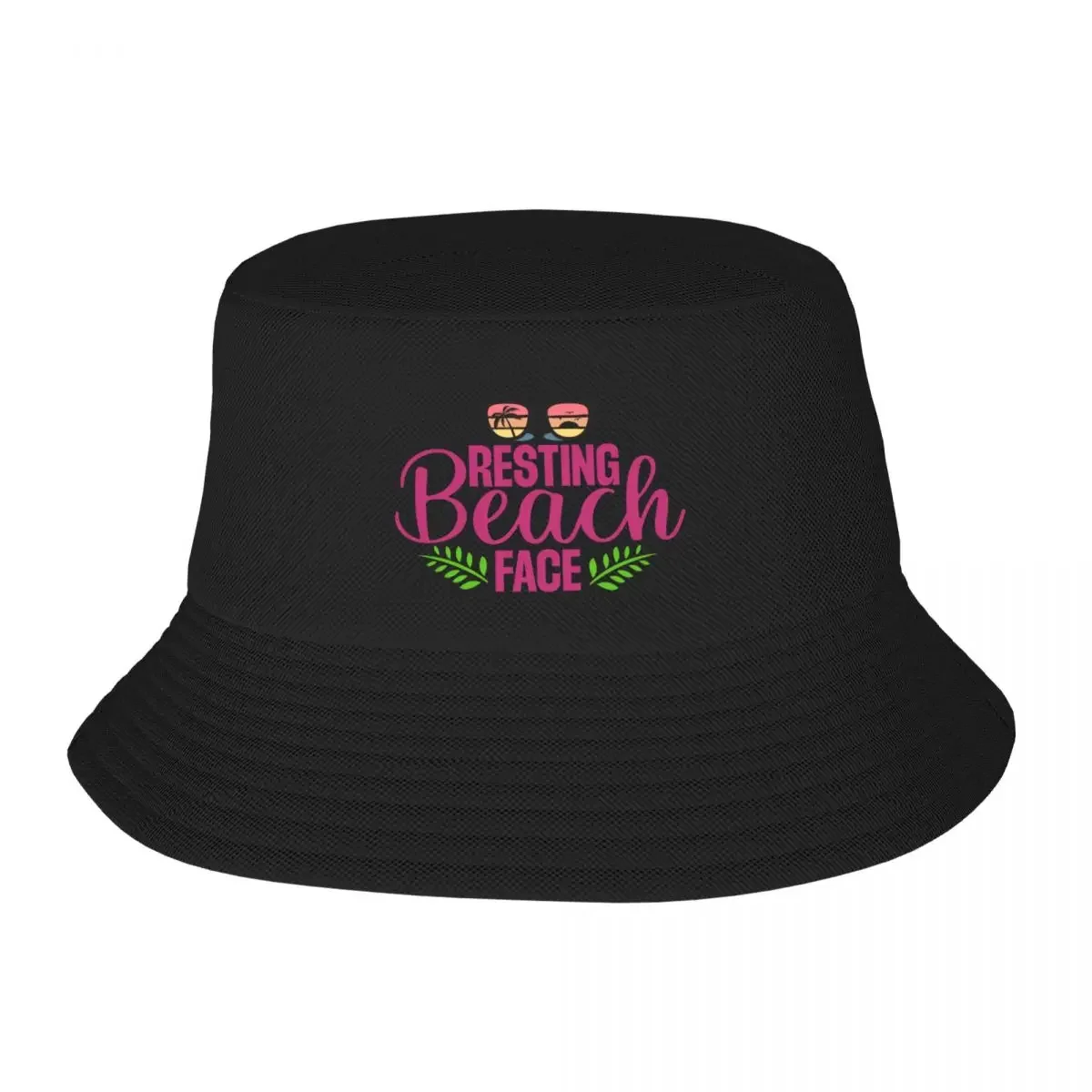 Resting Beach Face-Beach-Summer-Vacation-Funny Bucket Hat funny hat Thermal Visor Sunscreen Kids Hat Mens Women's